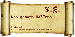 Wohlgemuth Rózsa névjegykártya