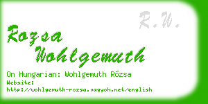 rozsa wohlgemuth business card